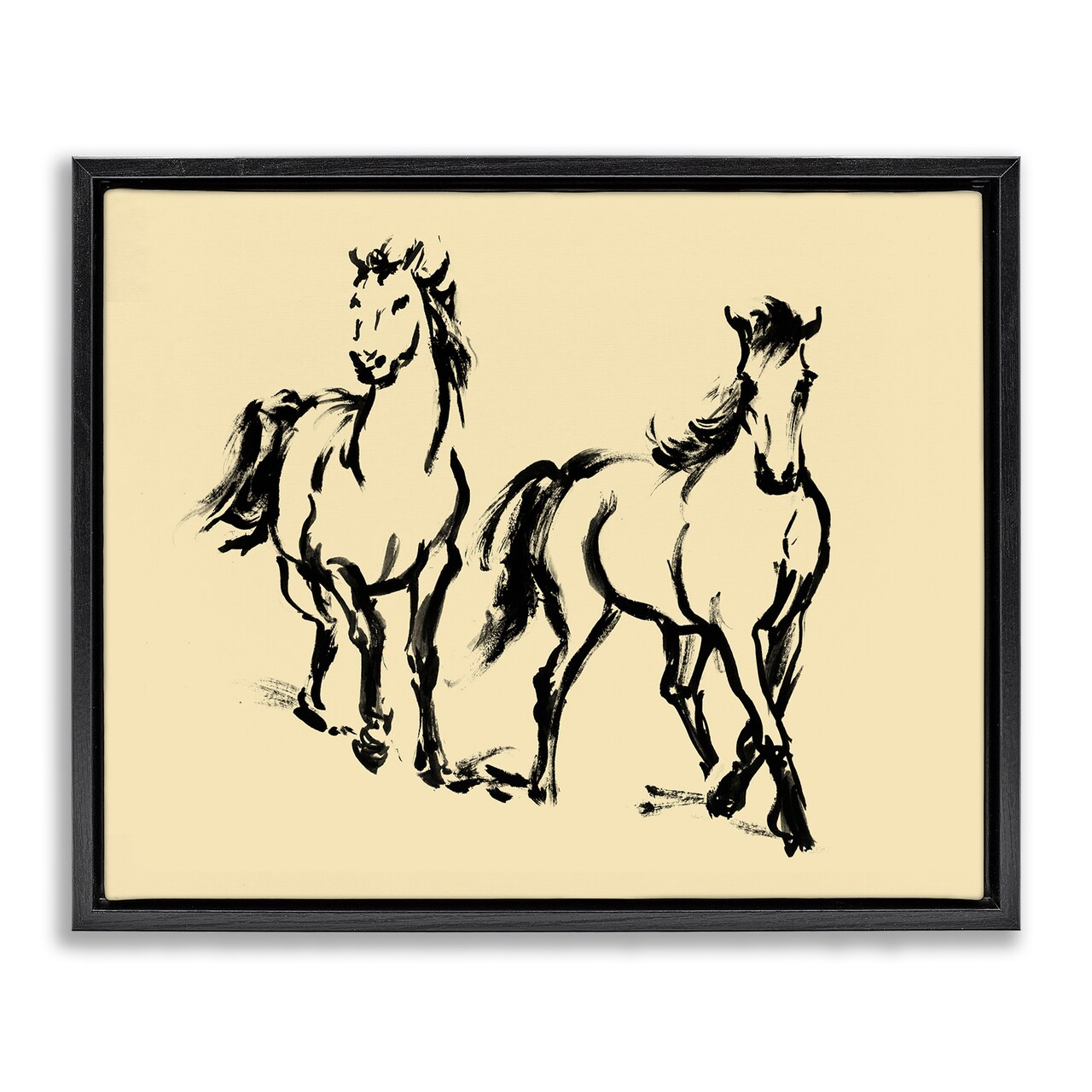 Stupell Industries Horses in Motion Gesture Floating Frame, design by Victoria Barnes